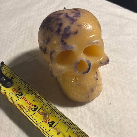 Cream and Purple Candle Holder with Distinctive Accents - Picture 1 of 16